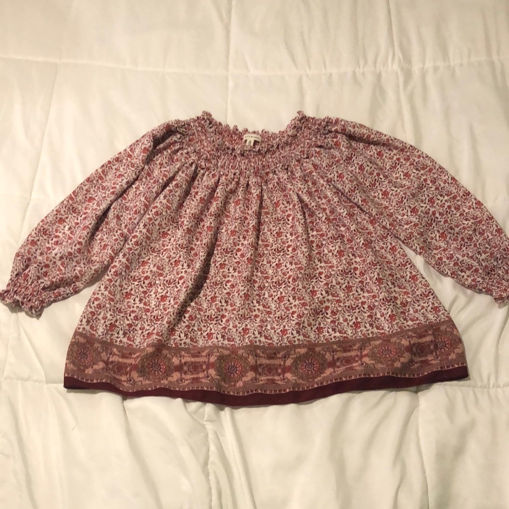 Max Studio open bell smock 3/4 length shirt